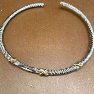 Elegant Silver and 14k Gold Women's Necklace